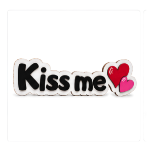 Kiss Me Layered Wood Shelf Sitter | Hand-Painted or DIY Paint Kit